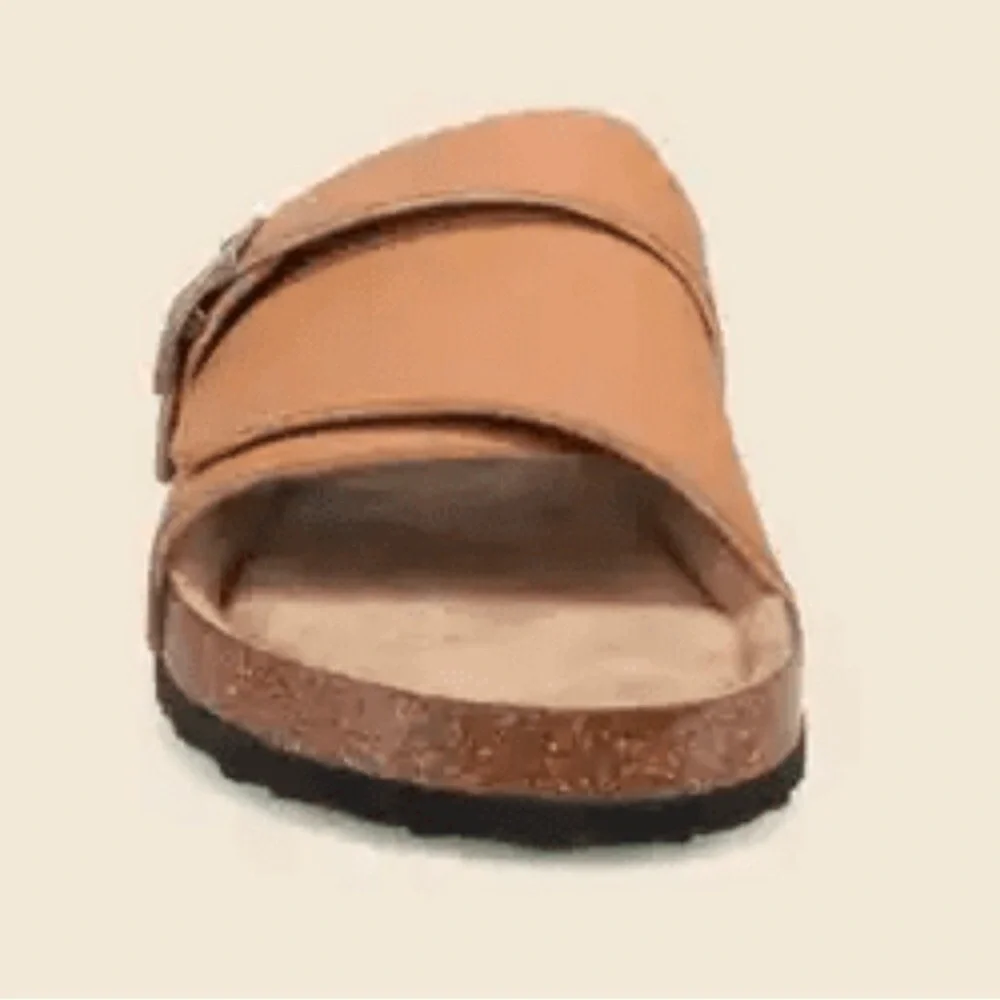 WOODSTOCK Mens Leather Sandals Size 12M Tan Color Skip On New